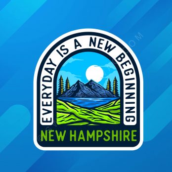 New Hampshire "Everyday is a New Beginning" Laptop Water Bottle Stickers