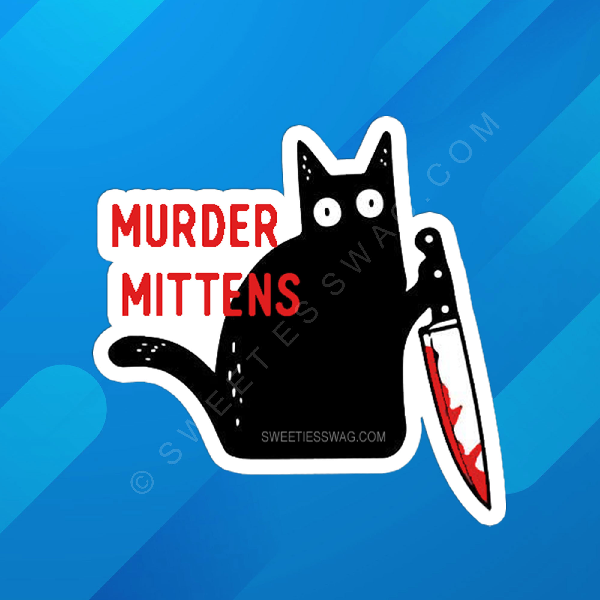 Murder Mittens Cat Laptop Sticker