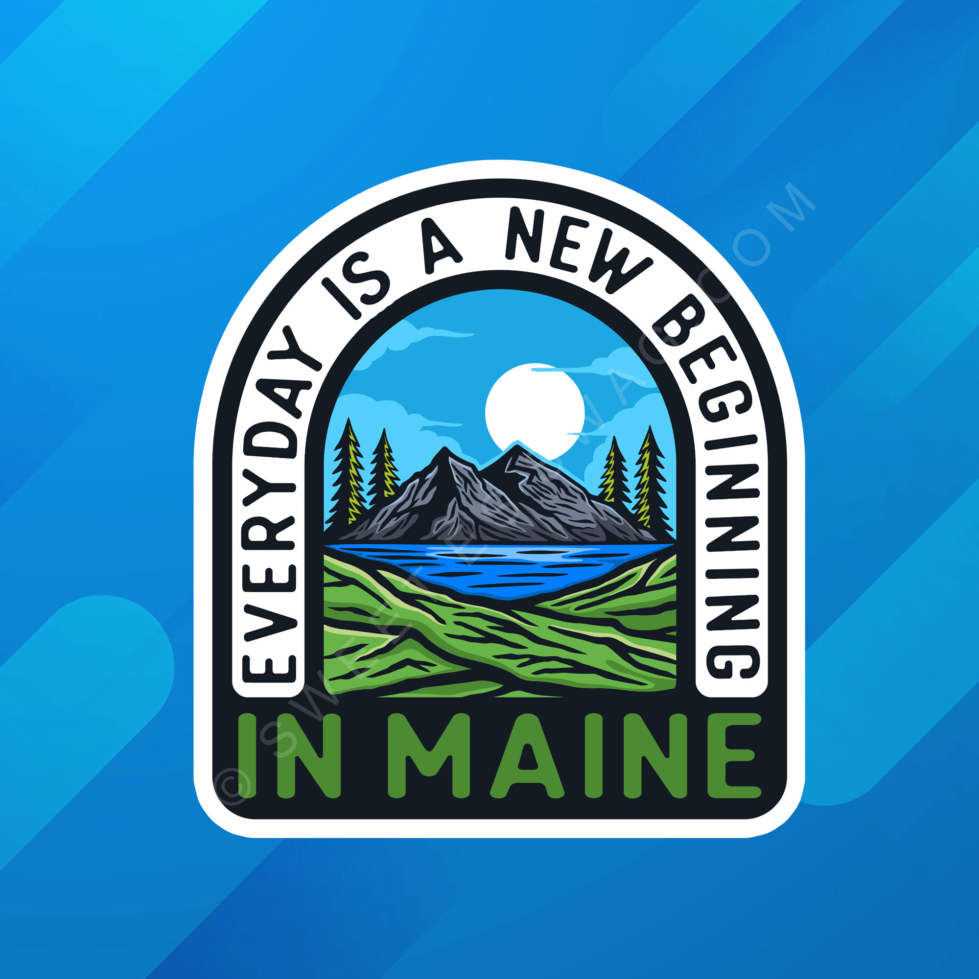 Maine "Everyday is a New Beginning" Laptop Water Bottle Stickers