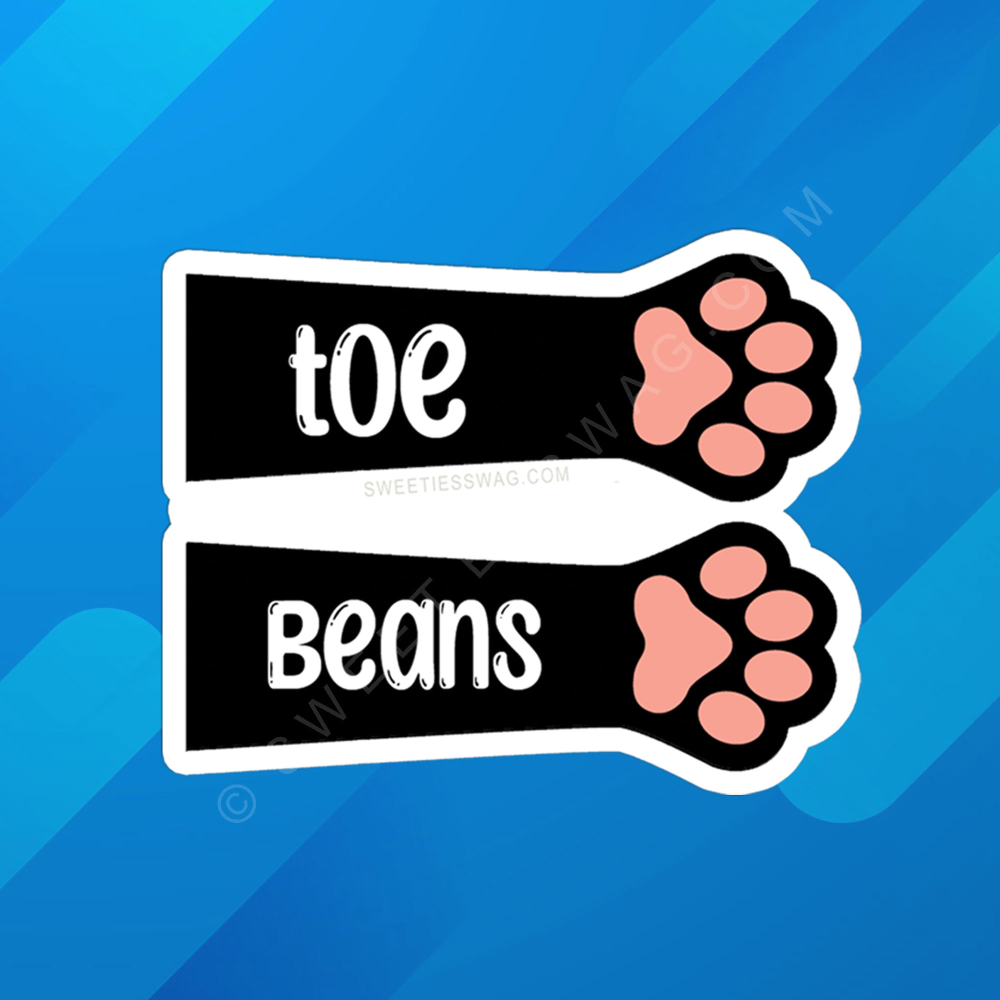 Cat "Toe Beans" Vinyl Laptop Bottle Yeti Sticker