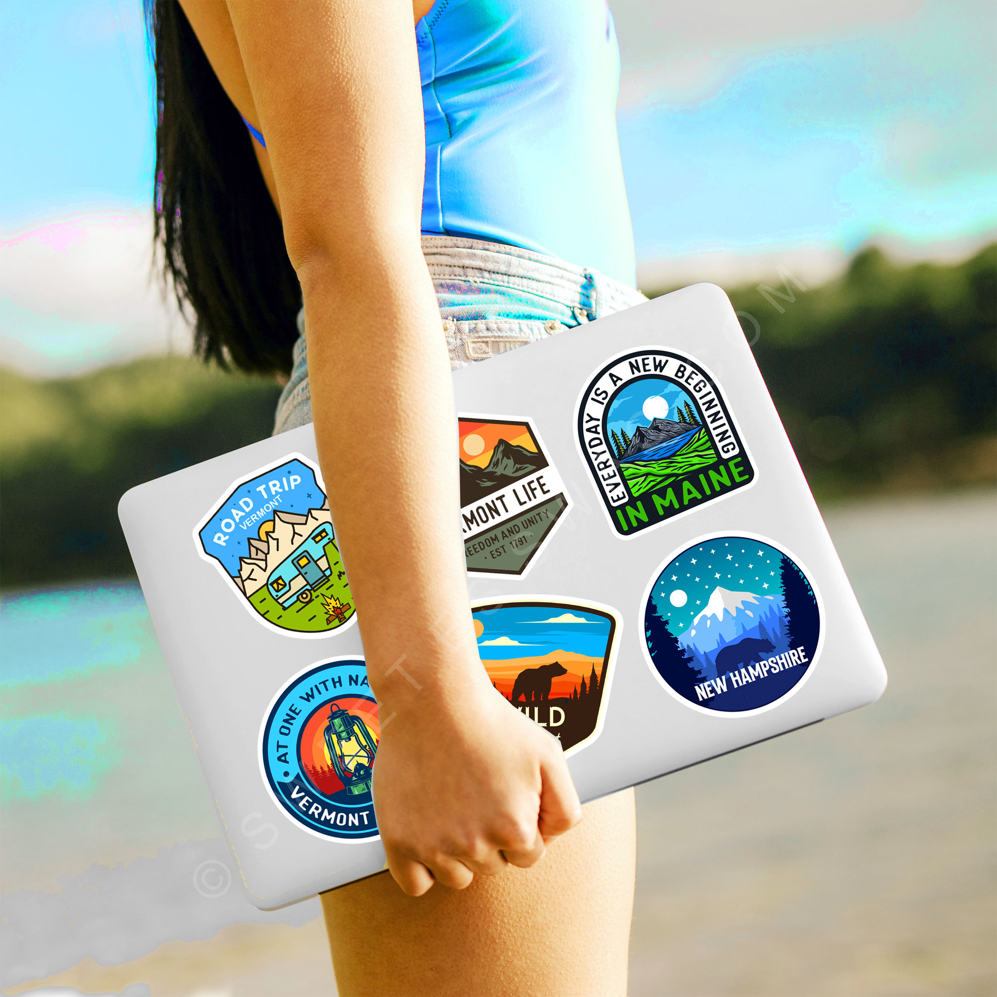 Travel Laptop and Water Bottle Stickers