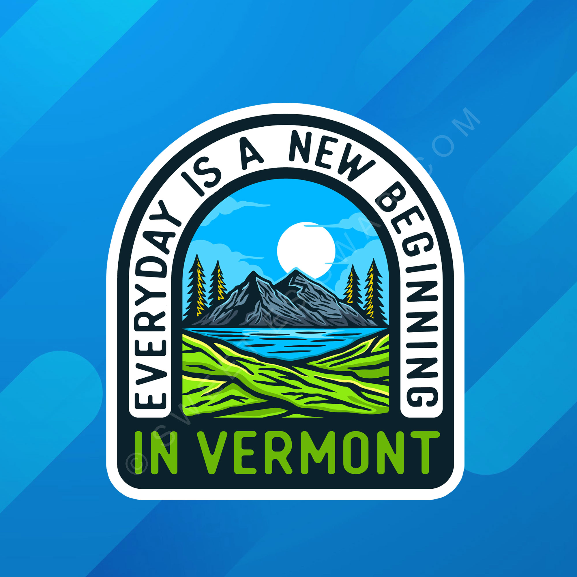 Vermont "Everyday is a New Beginning" Laptop Water Bottle Sticker
