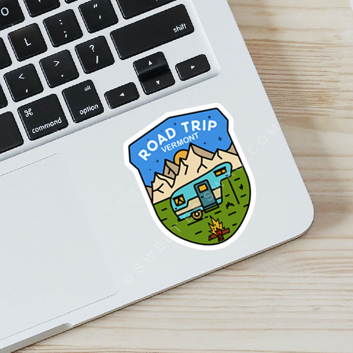 Vermont Roadtrip Badge Laptop Water Bottle Sticker
