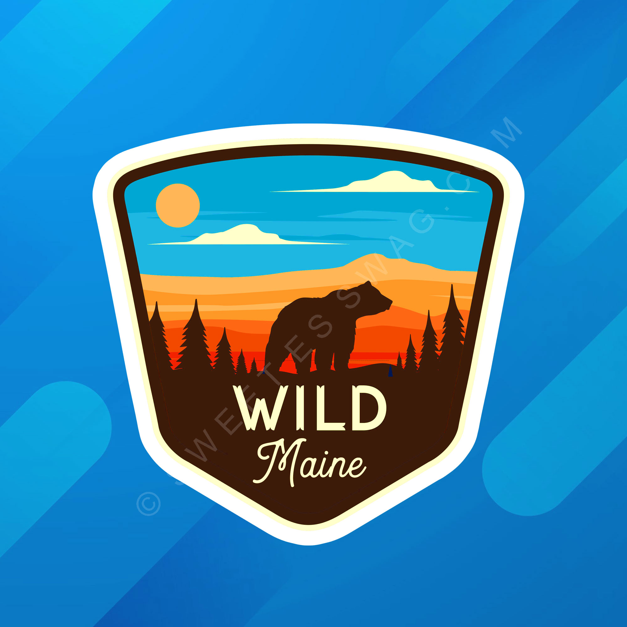 Wild Maine Outdoors Laptop Water Bottle Stickers