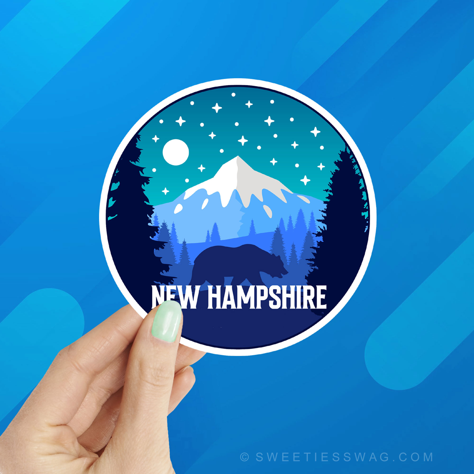 New Hampshire White Mountains Laptop Sticker